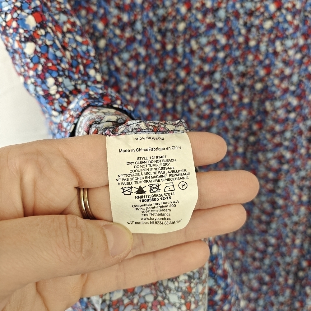 Authentic TORY BURCH Gigi Shirt dress in Hudson Blue Linosa Sz 10 $395 - Picture 14 of 14